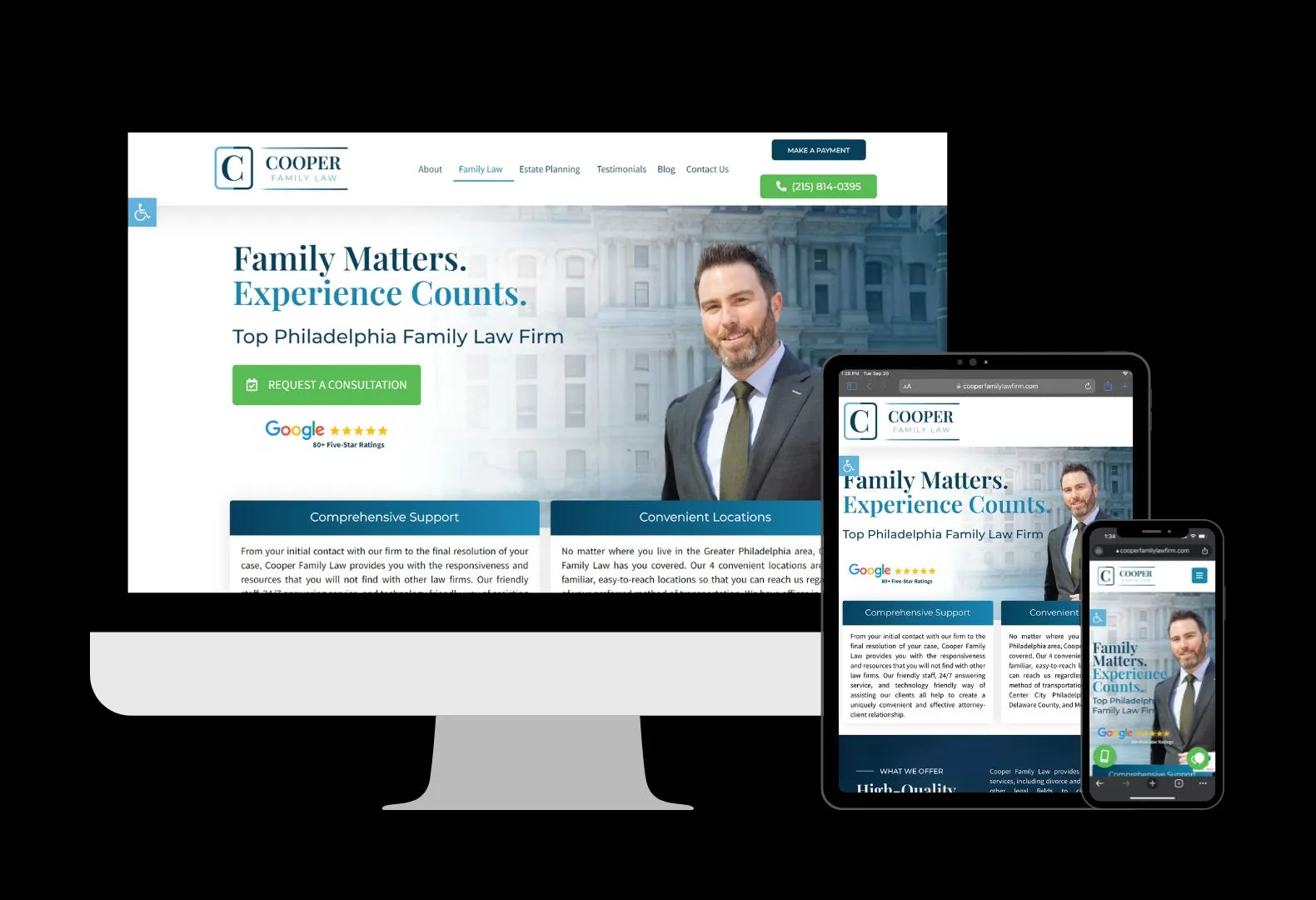 cooper family law website redesign