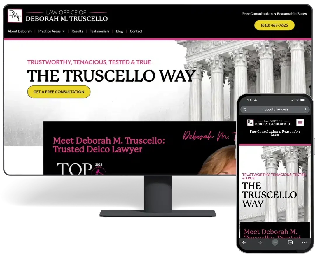 Desktop and Mobile Preview of the Law Office of Deborah M. Truscello Website